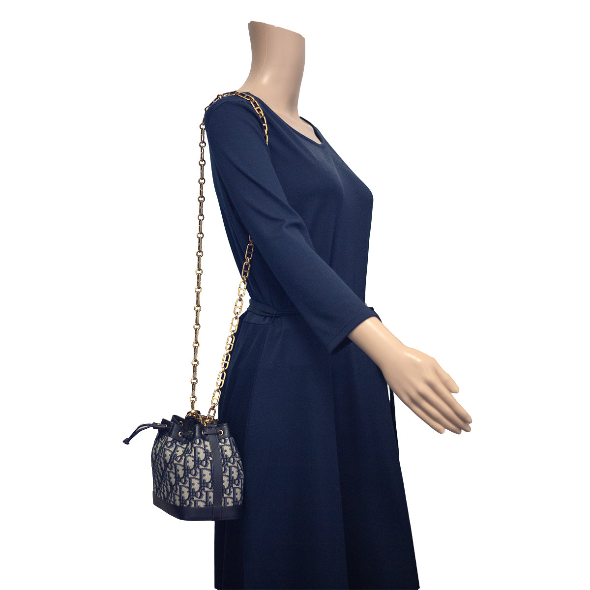 Christian Dior Mini Dior Book Tote Phone Bag In Blue Dior Oblique  Embroidery  STYLISHTOP
